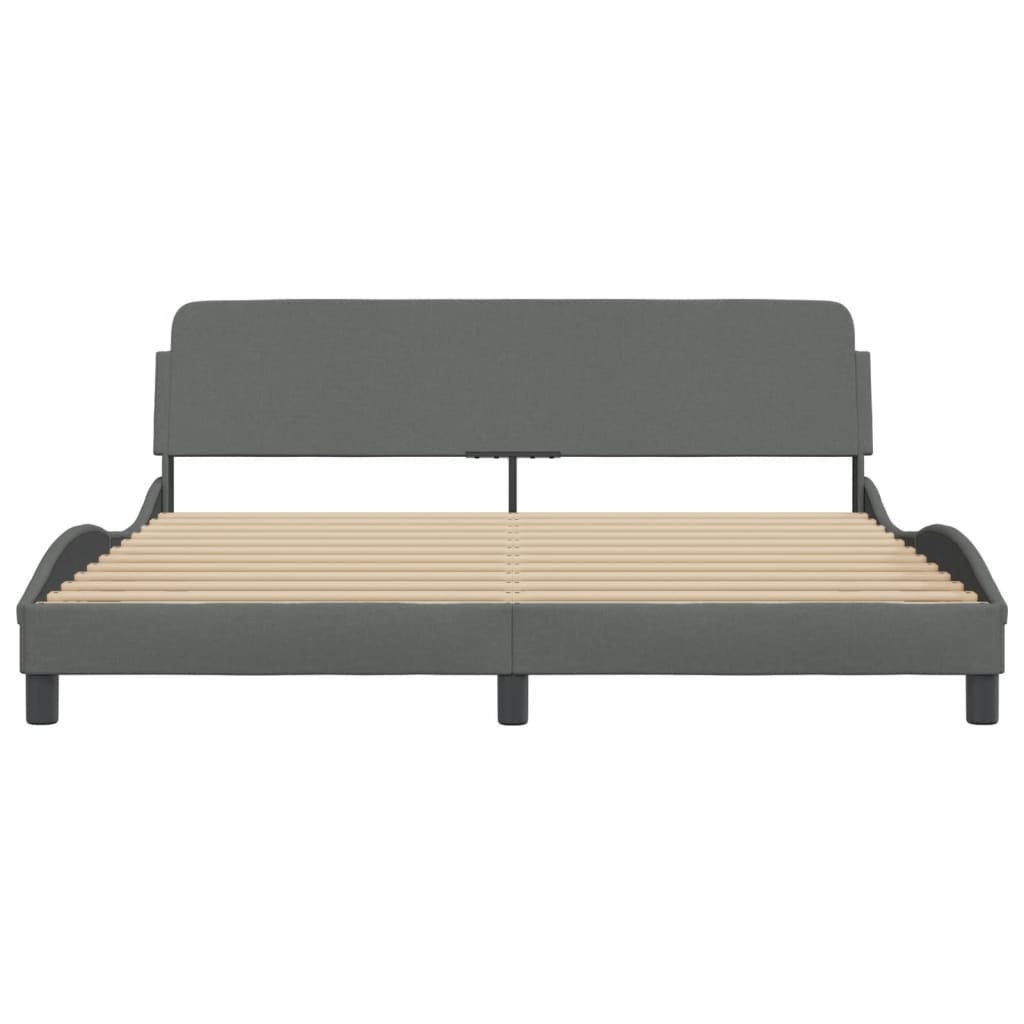 Bed Frame "Dover" Dark Grey 180x200 cm King Fabric