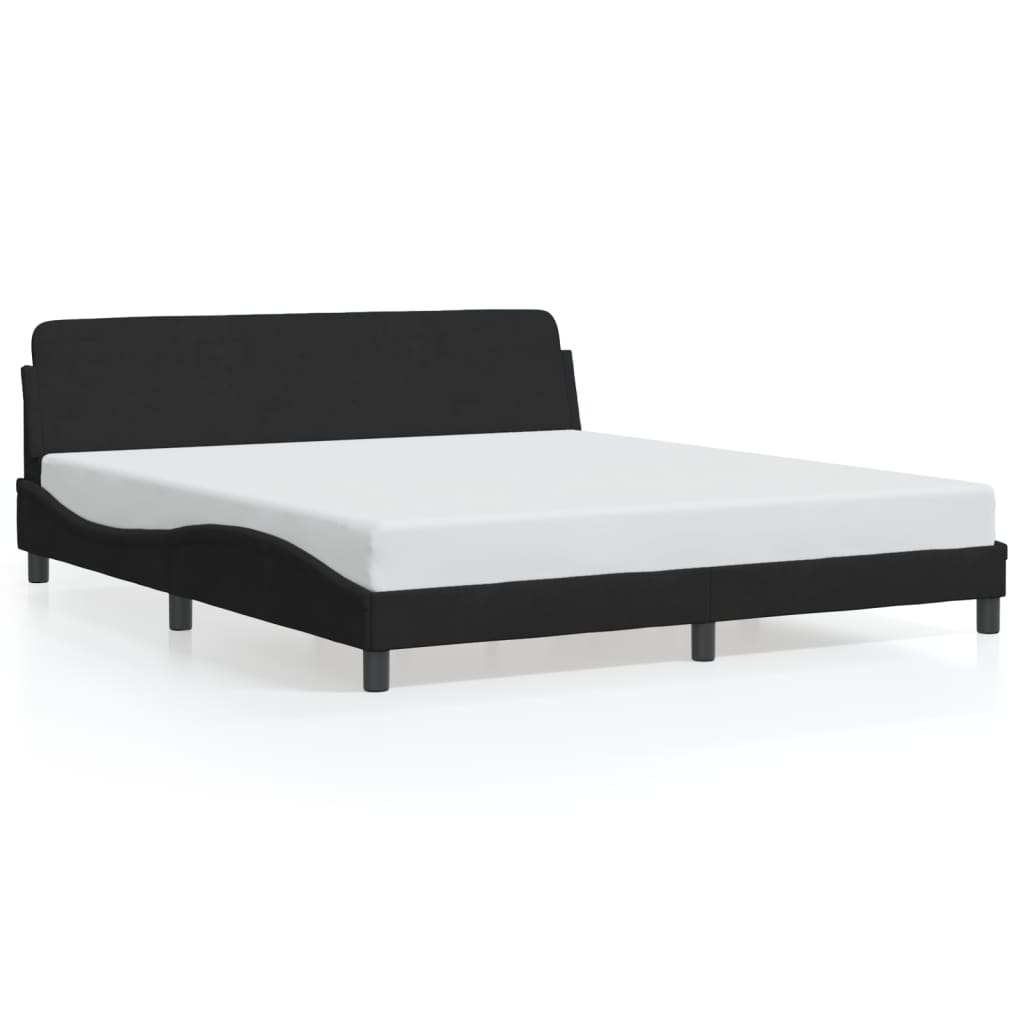 Bed Frame "Dover" Black 180x200 cm King Velvet