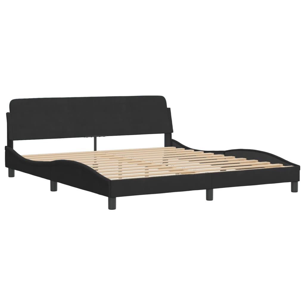 Bed Frame "Dover" Black 180x200 cm King Velvet