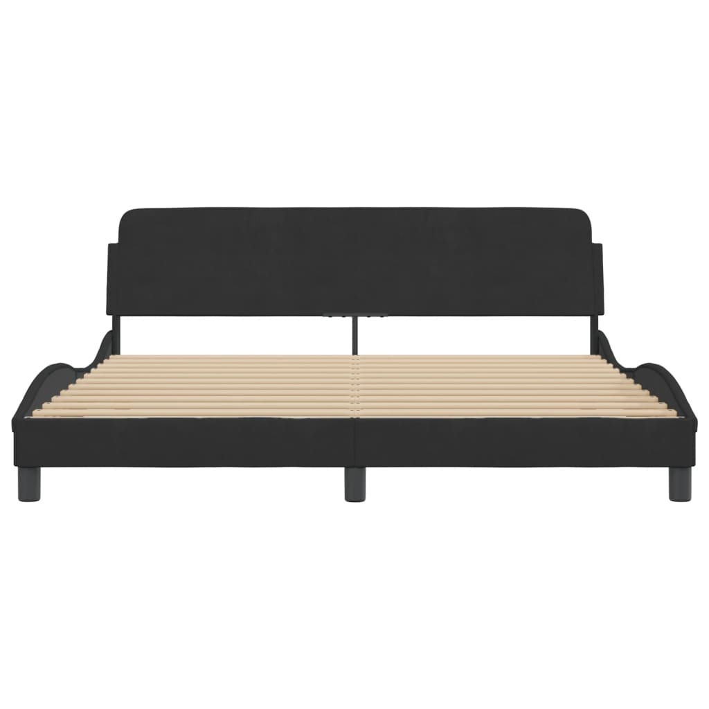 Bed Frame "Dover" Black 180x200 cm King Velvet