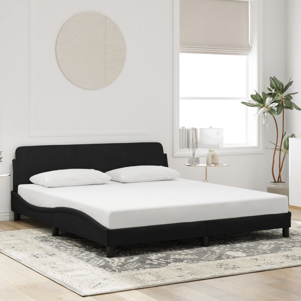 Bed Frame "Dover" Black 180x200 cm King Velvet