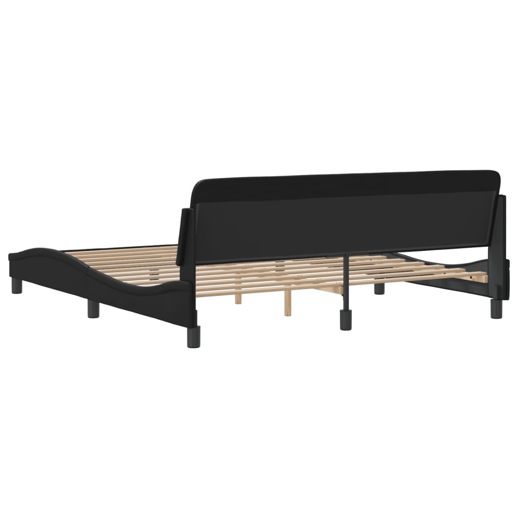 Bed Frame "Dover" Black 180x200 cm King Faux Leather