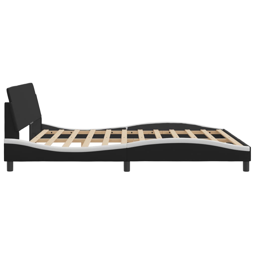 Bed Frame "Dover" Black&White 180x200 cm King Faux Leather