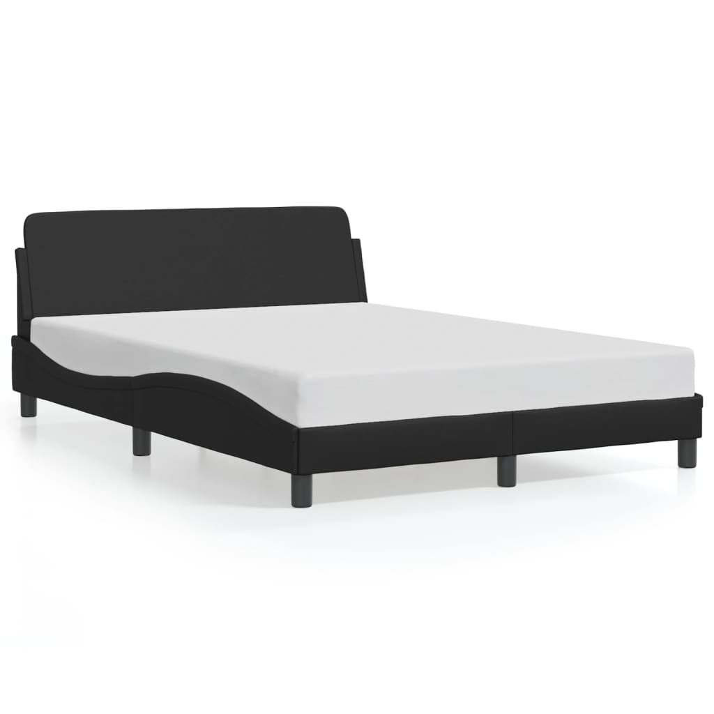 Bed Frame "Dover" Black 137x190 cm Double Faux Leather