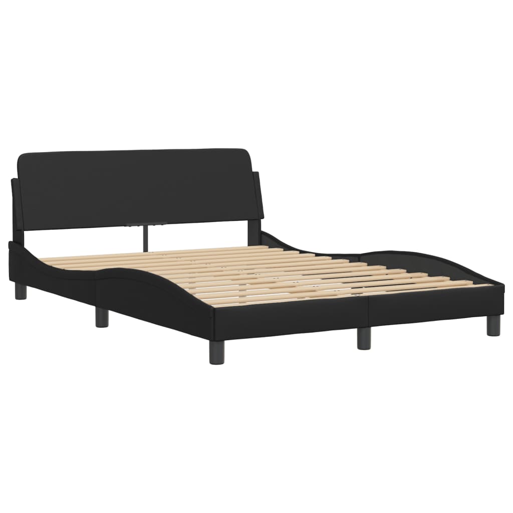 Bed Frame "Dover" Black 137x190 cm Double Faux Leather