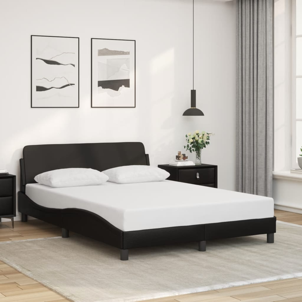Bed Frame "Dover" Black 137x190 cm Double Faux Leather