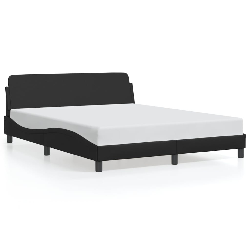 Bed Frame "Dover" Black 152x203 cm Queen Faux Leather