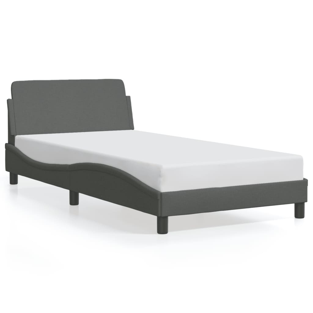 Bed Frame "Dover" Dark Grey 107x203 cm King Single Fabric