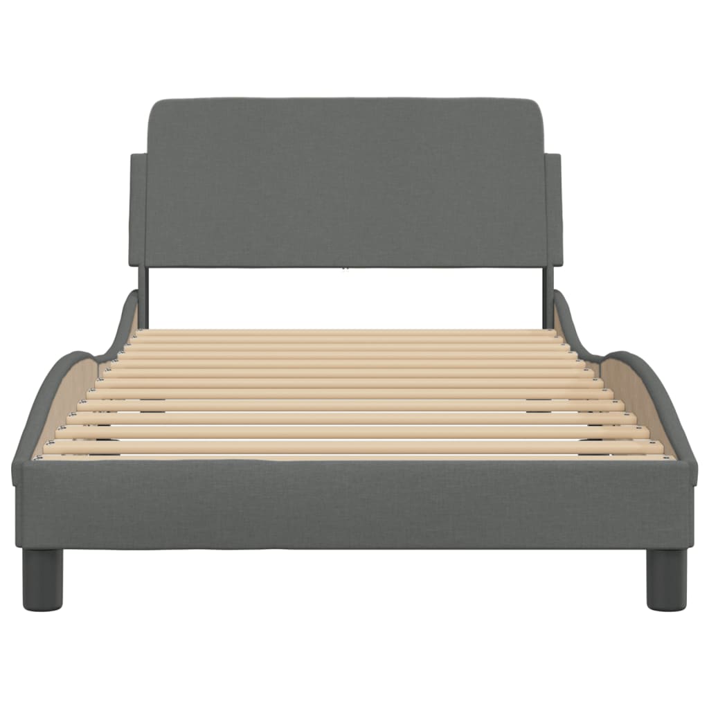 Bed Frame "Dover" Dark Grey 107x203 cm King Single Fabric