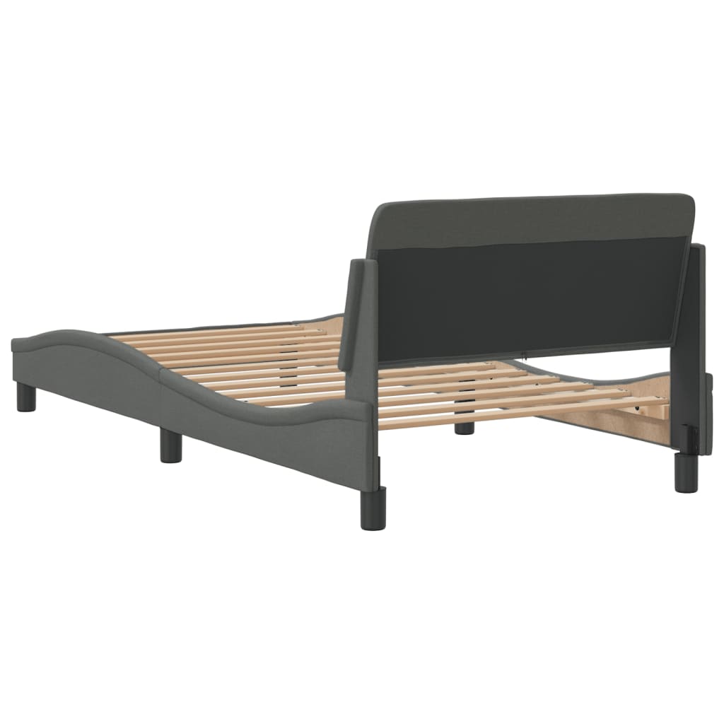 Bed Frame "Dover" Dark Grey 107x203 cm King Single Fabric