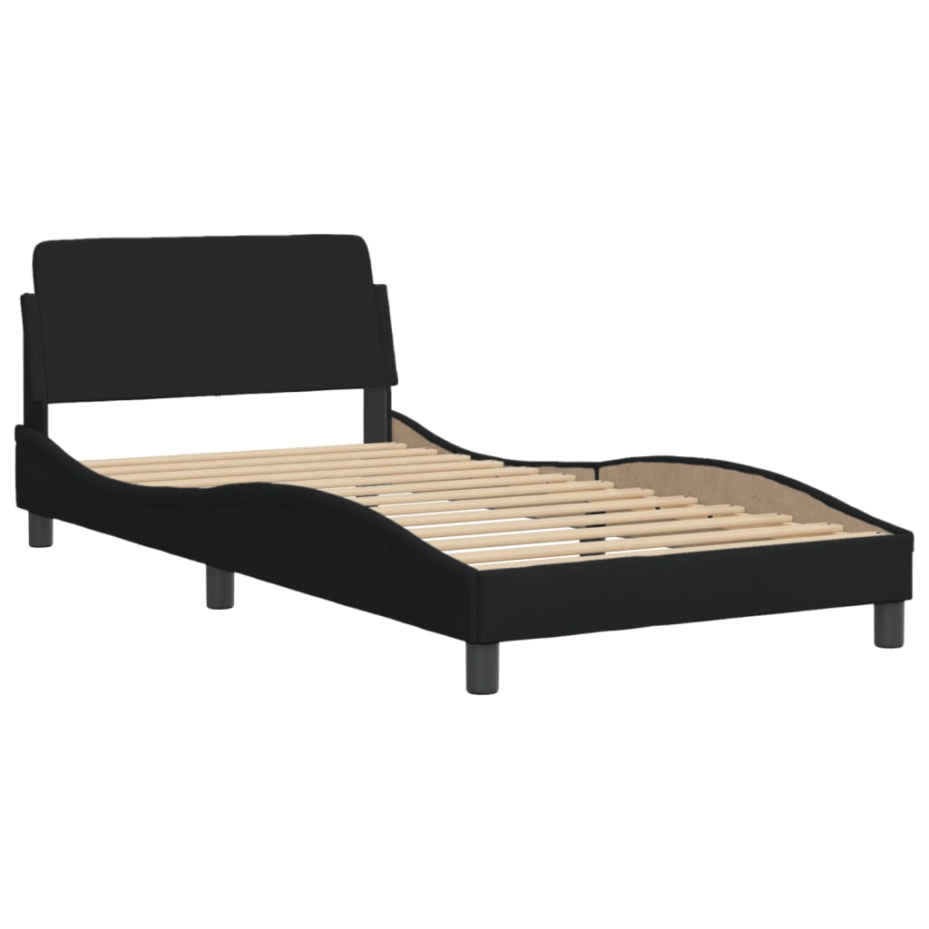 Bed Frame "Dover" Black 107x203 cm King Single Fabric