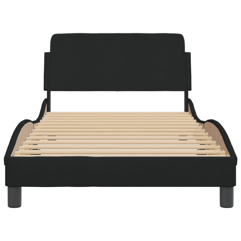 Bed Frame "Dover" Black 107x203 cm King Single Fabric