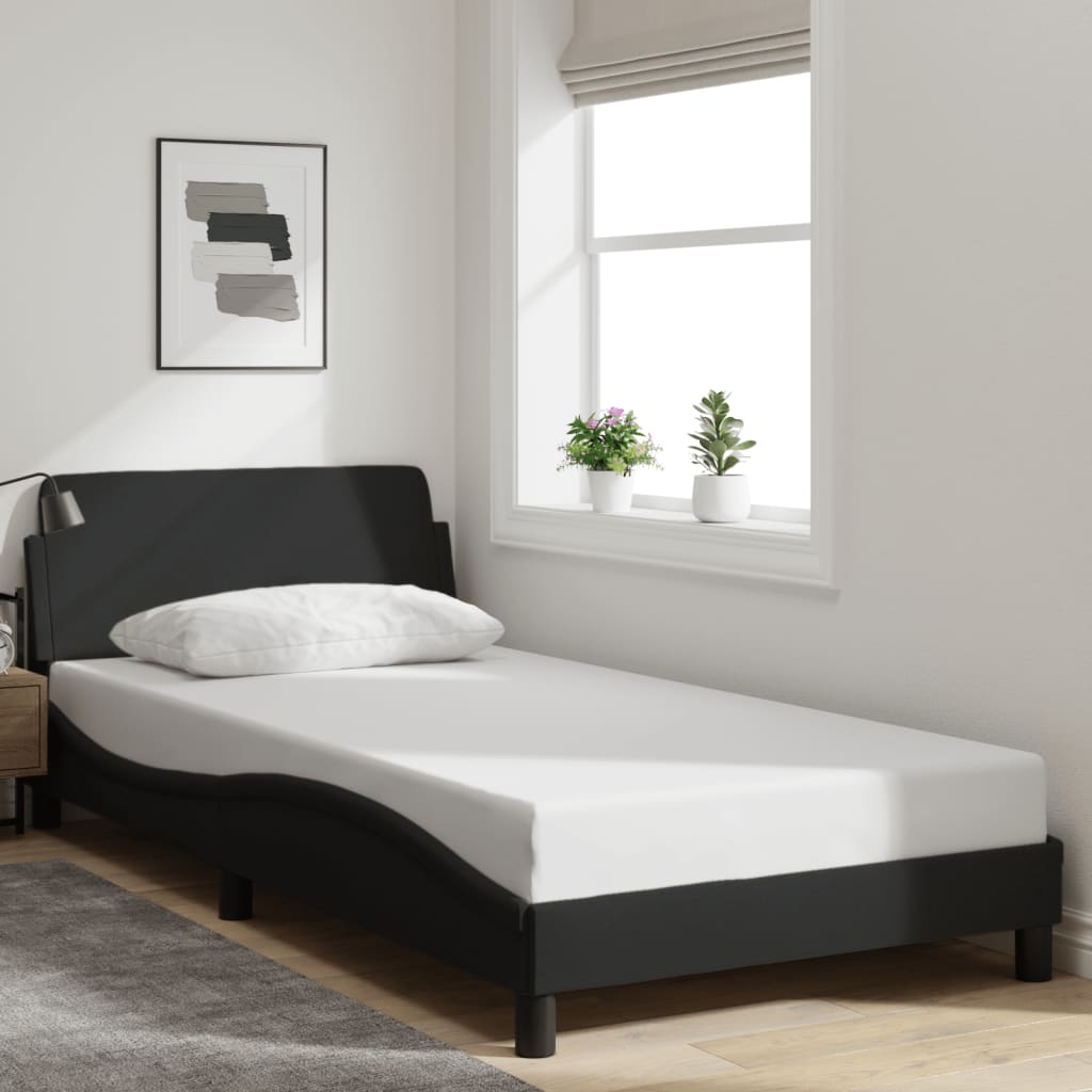 Bed Frame "Dover" Black 107x203 cm King Single Fabric