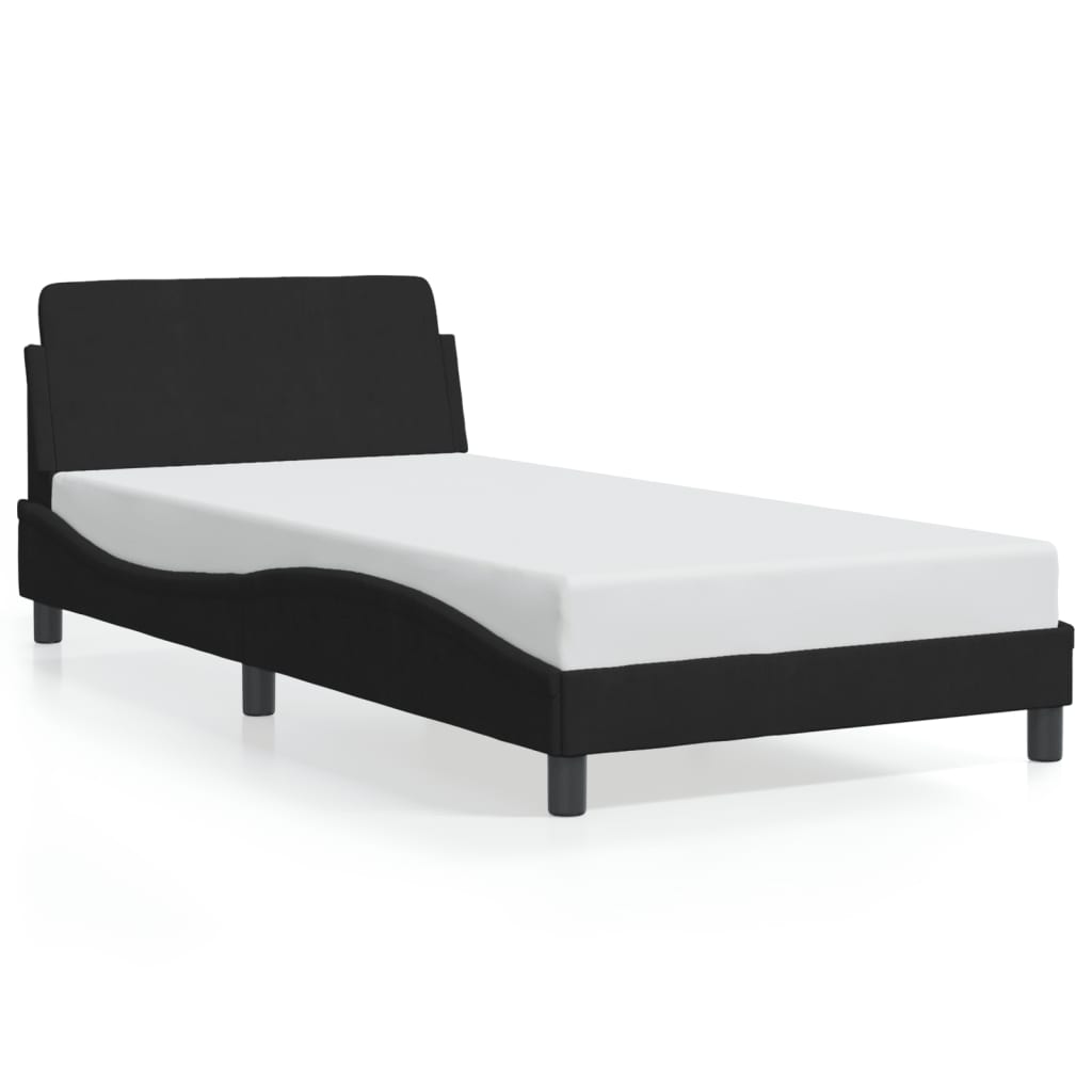 Bed Frame "Dover" Black 107x203 cm King Single Velvet