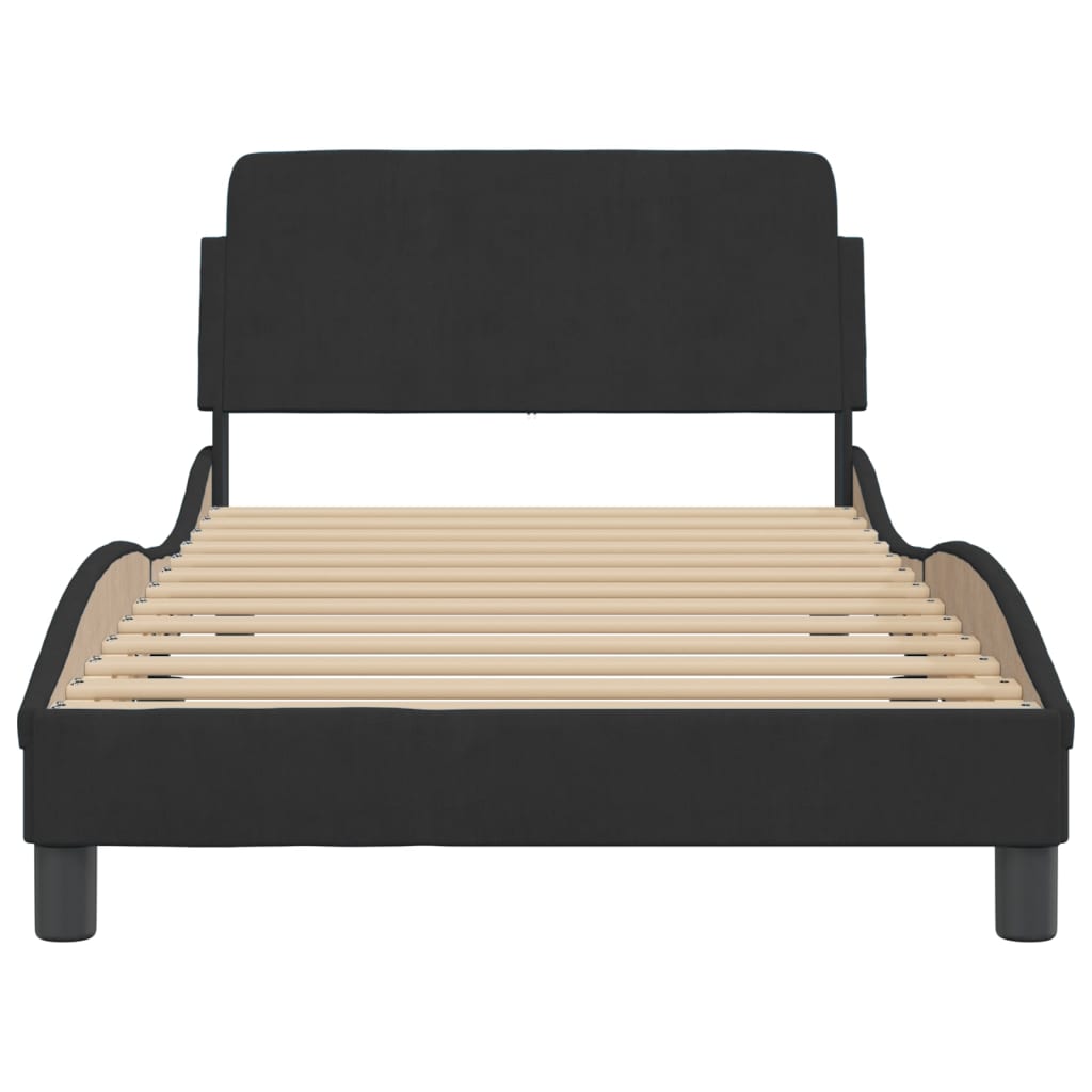 Bed Frame "Dover" Black 107x203 cm King Single Velvet