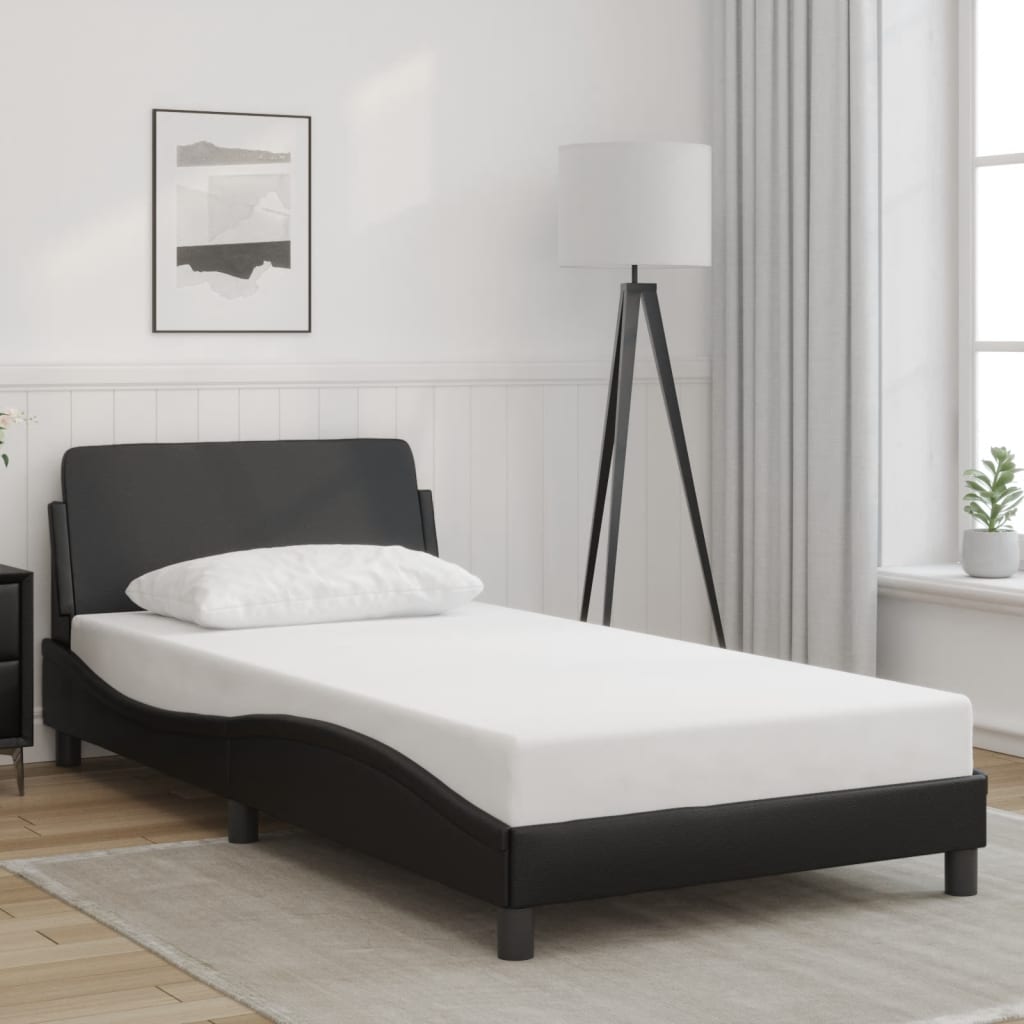 Bed Frame "Dover" Black 107x203 cm King Single Faux Leather