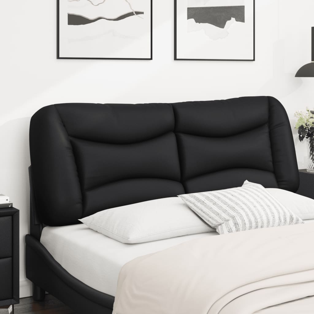 Headboard Cushion "Hvar" Black 137 cm Double Faux Leather