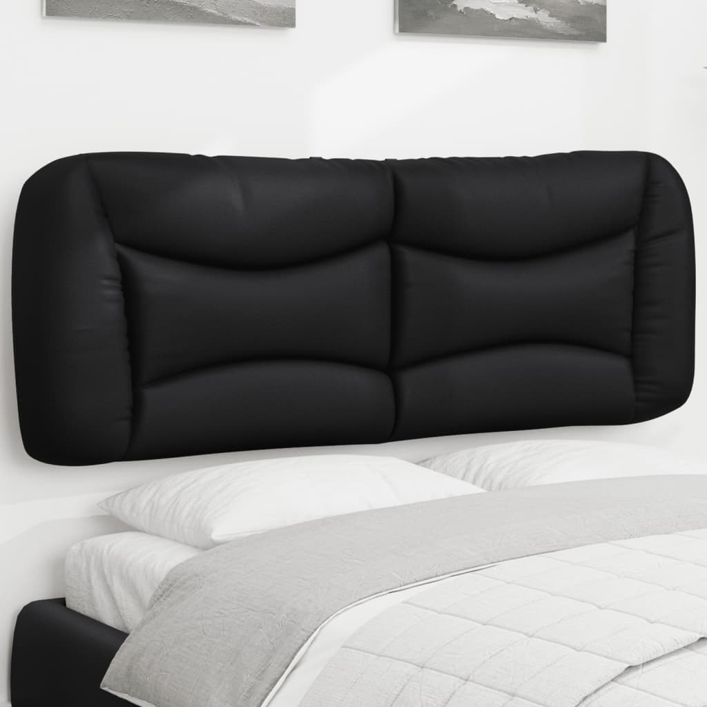 Headboard Cushion "Hvar" Black 137 cm Double Faux Leather