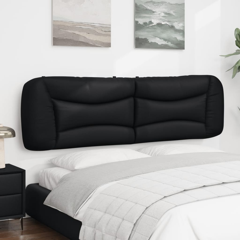 Headboard Cushion "Hvar" Black 180 cm Faux Leather
