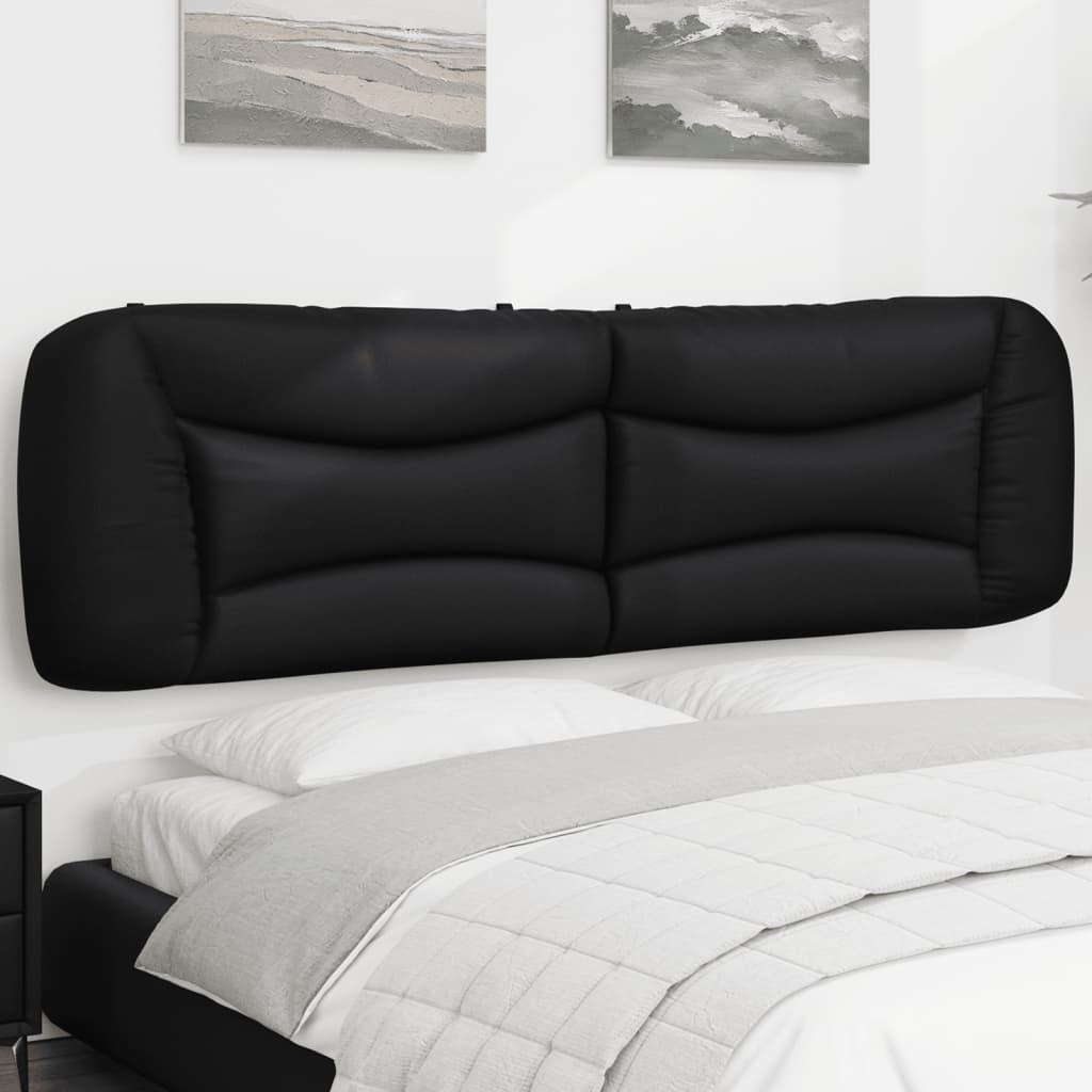 Headboard Cushion "Hvar" Black 180 cm Faux Leather