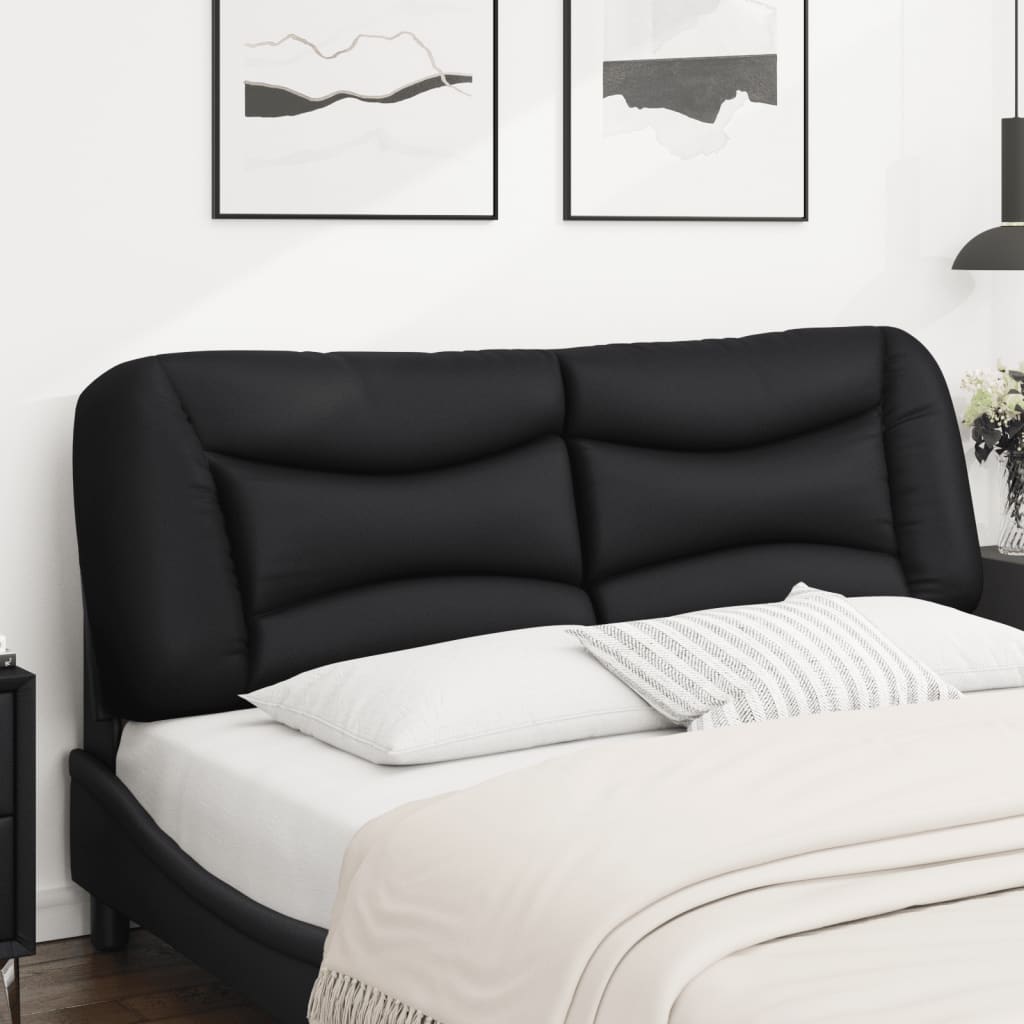 Headboard Cushion "Hvar" Black 152 cm Queen Faux Leather