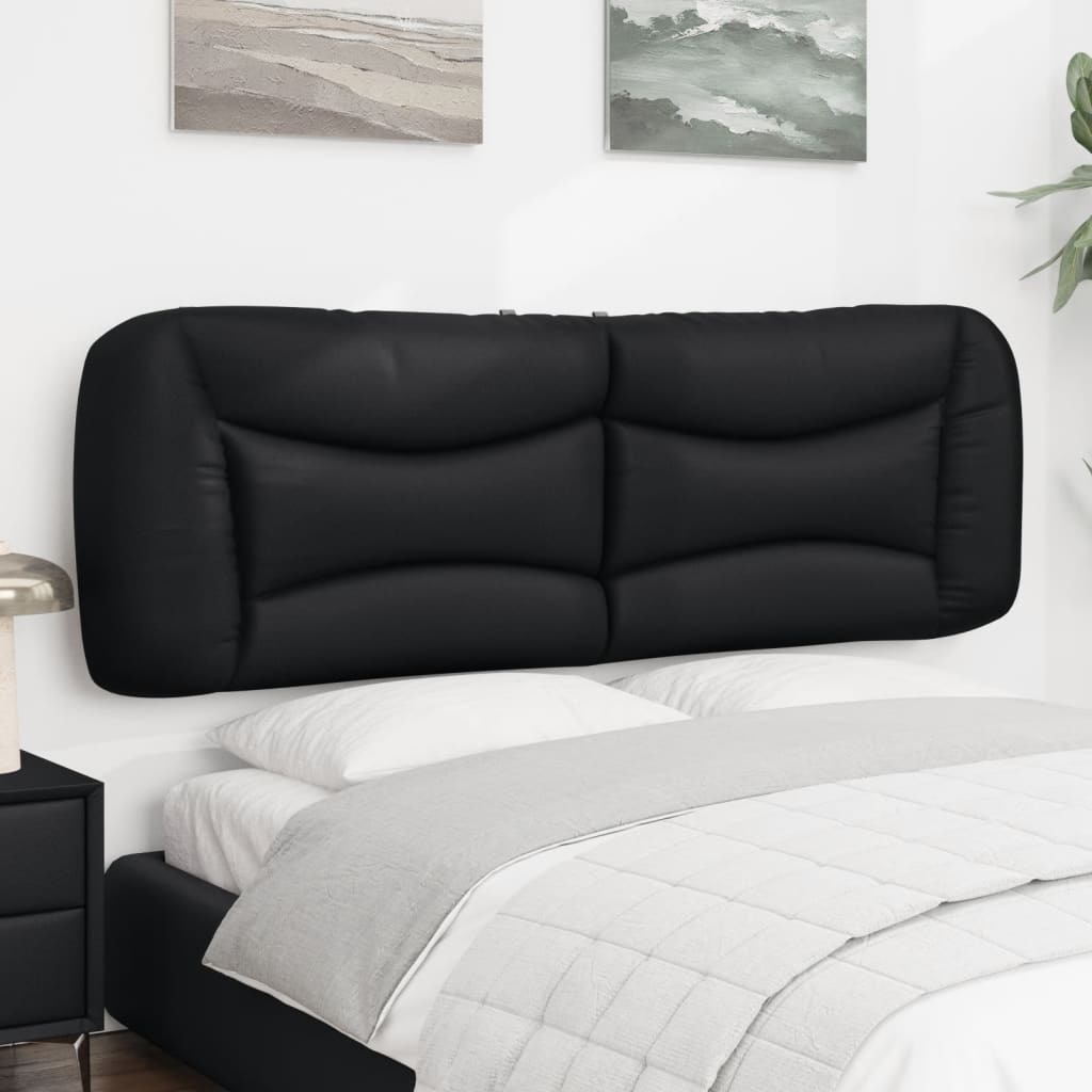 Headboard Cushion "Hvar" Black 152 cm Queen Faux Leather