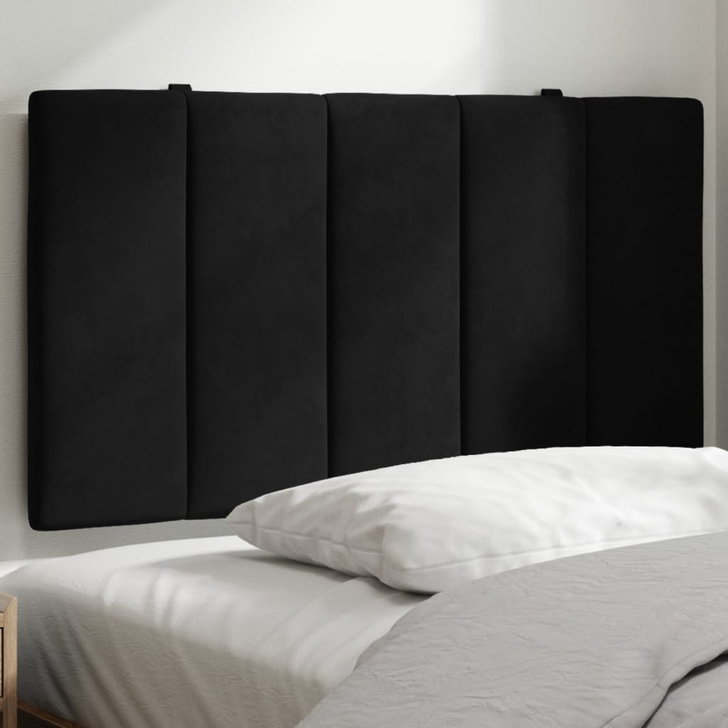 Headboard Cushion "Hanko" Black 90 cm Velvet