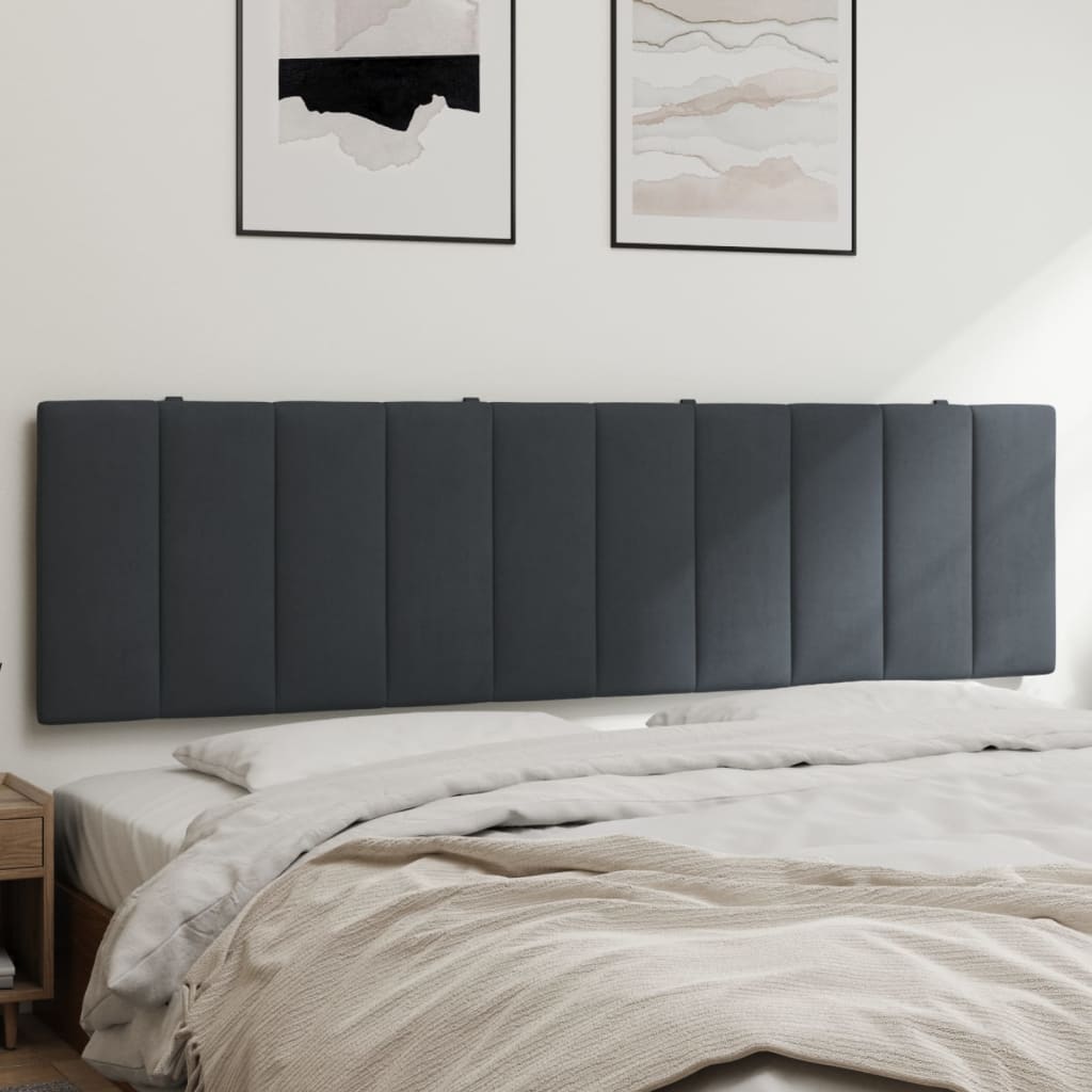Headboard Cushion "Hanko" Dark Grey 180 cm Velvet