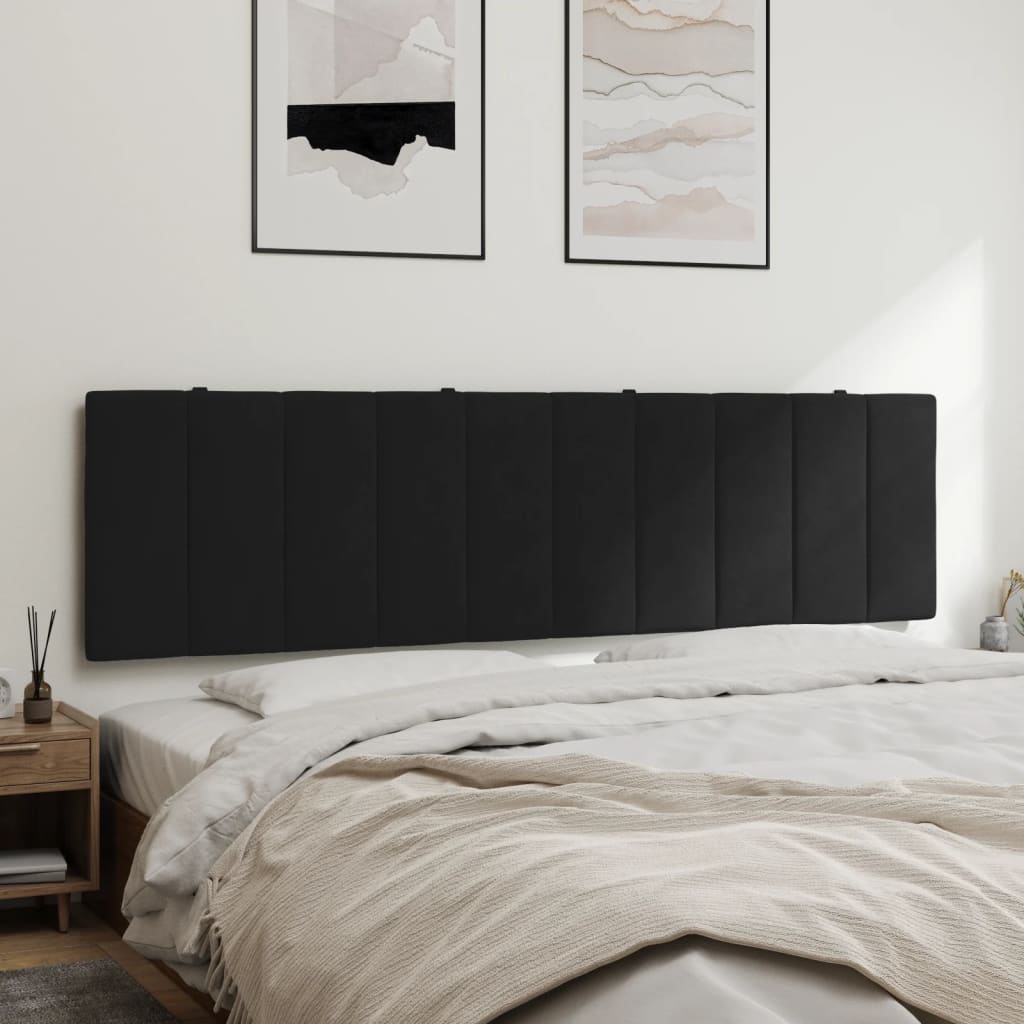 Headboard Cushion "Hanko" Black 180 cm Velvet