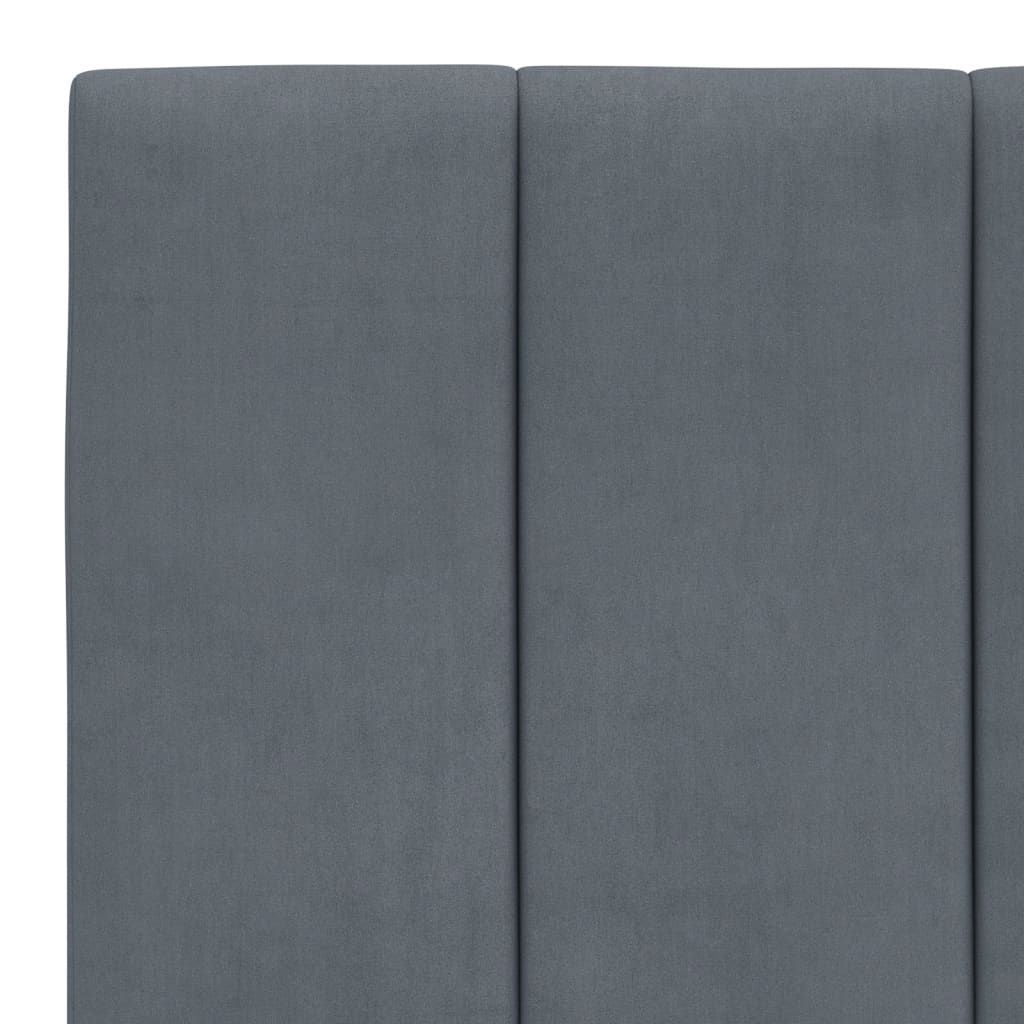 Headboard Cushion "Hanko" Dark Grey 107 cm King Single Velvet
