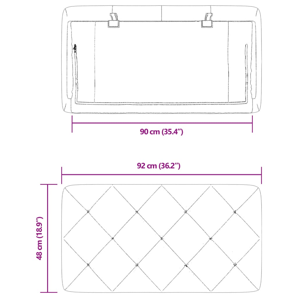 Headboard Cushion Black 90 cm Velvet