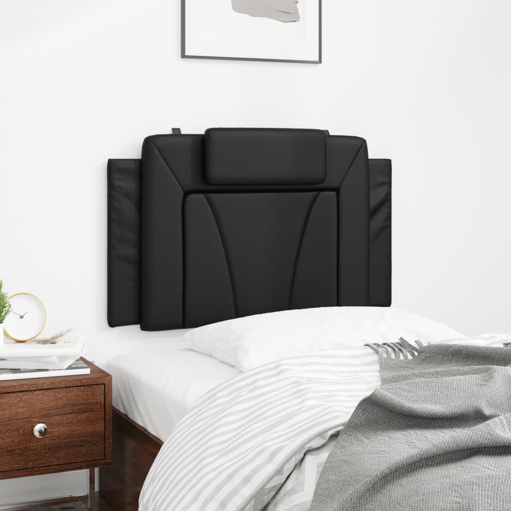 Headboard Cushion "Viana" Black 90 cm Faux Leather