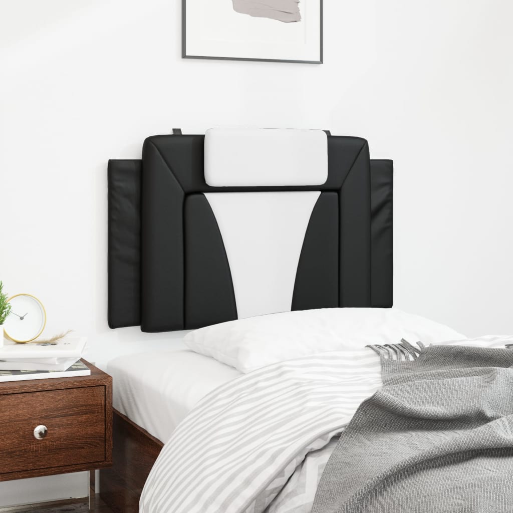 Headboard Cushion "Viana" Black and White 90 cm Faux Leather