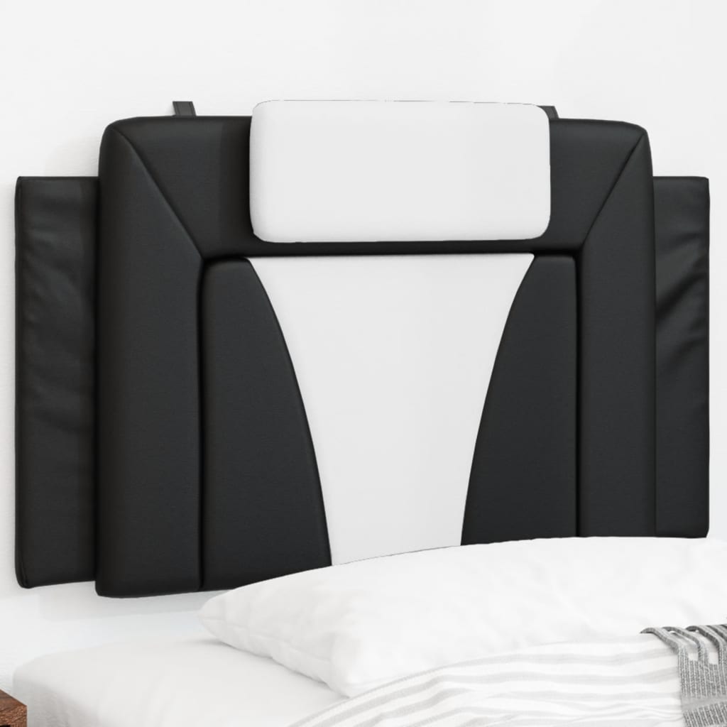 Headboard Cushion "Viana" Black and White 90 cm Faux Leather