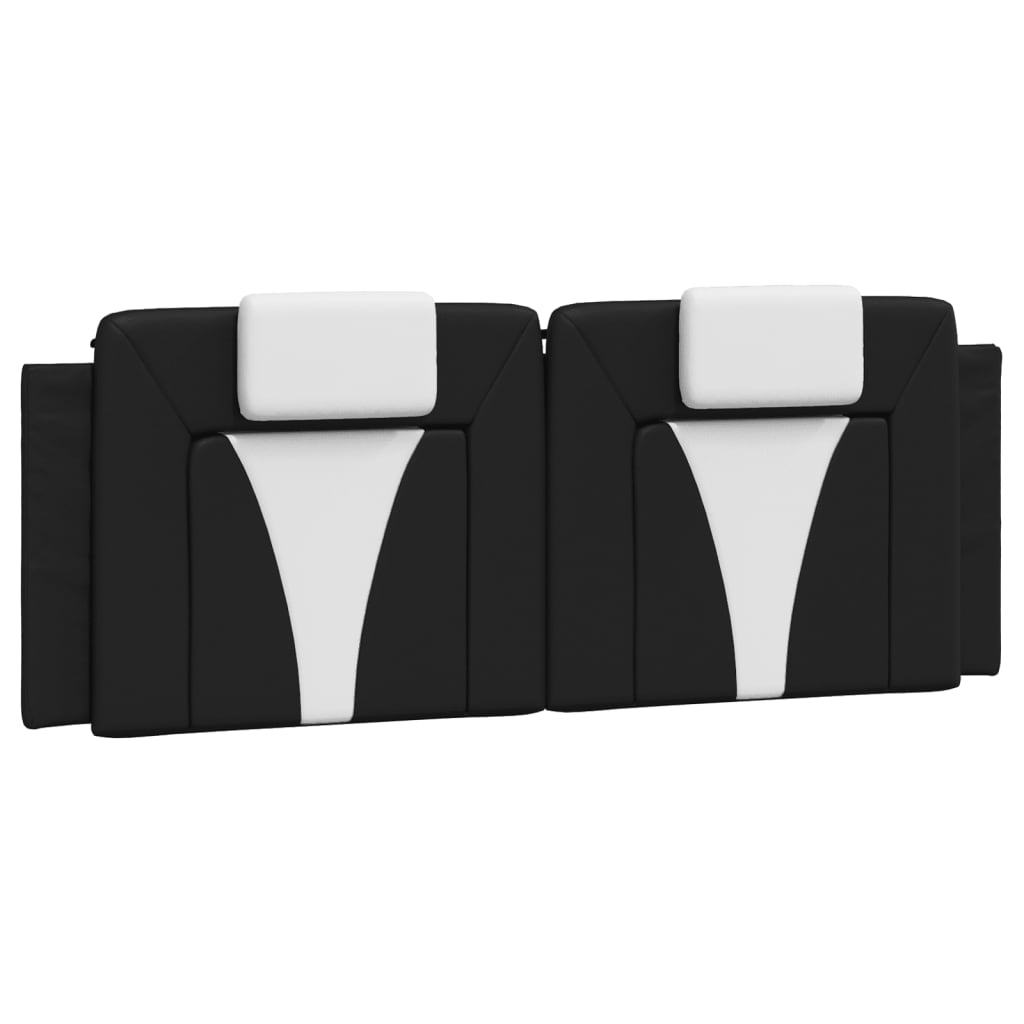 Headboard Cushion "Viana" Black and White 137 cm Double Faux Leather