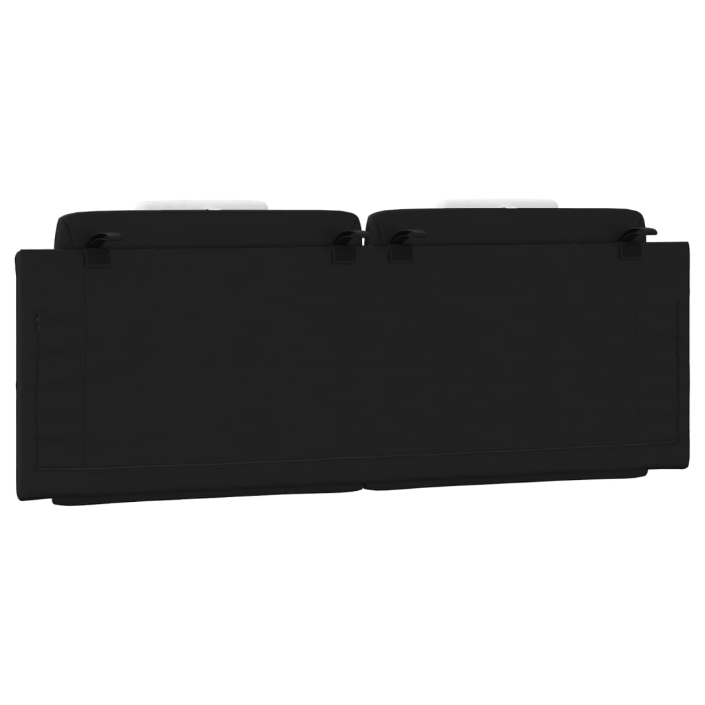 Headboard Cushion "Viana" Black and White 137 cm Double Faux Leather