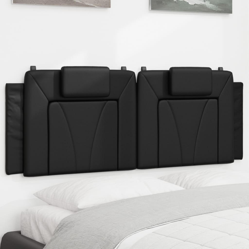 Headboard Cushion "Viana" Black 152 cm Queen Faux Leather