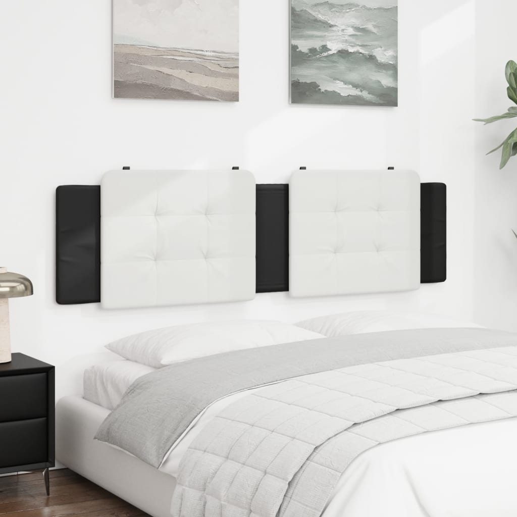 Headboard Cushion "Zadar" White and Black 180 cm Faux Leather
