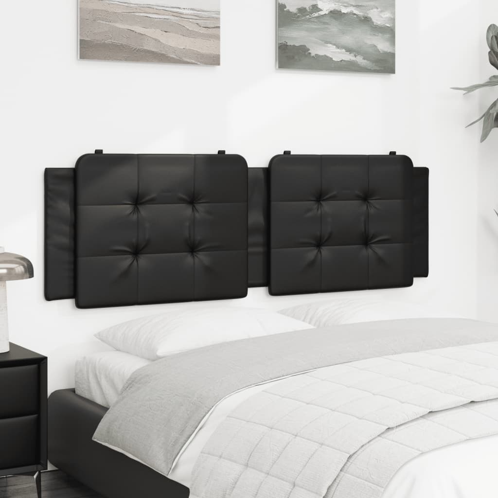 Headboard Cushion "Zadar" Black 152 cm Queen Faux Leather
