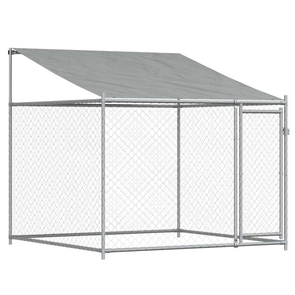 Dog Cage with Roof and Door Grey 6x2x2 m Galvanised Steel