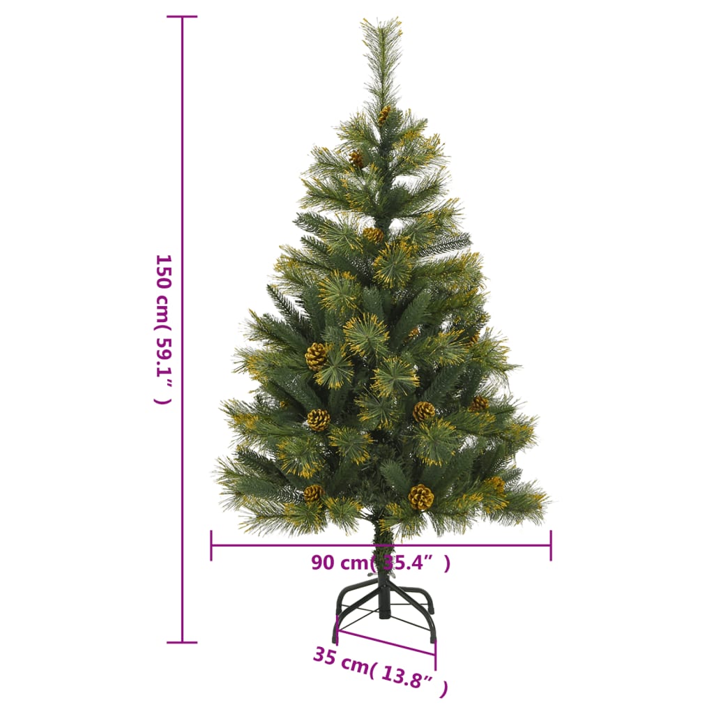 Artificial Hinged Christmas Tree 150 LEDs 150 cm