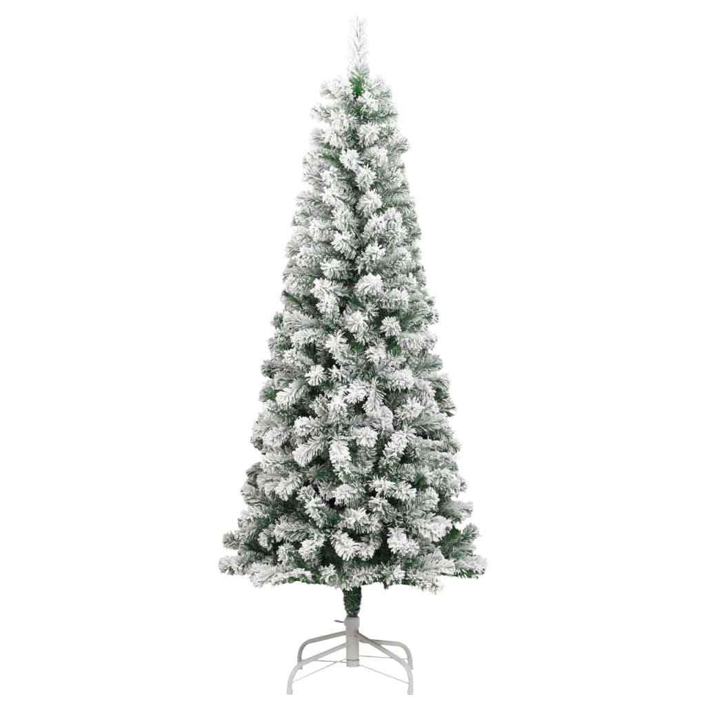 Artificial Hinged Christmas Tree 300 LEDs & Flocked Snow 180 cm