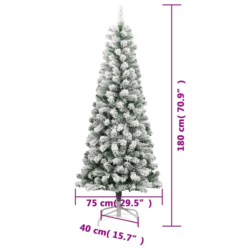 Artificial Hinged Christmas Tree 300 LEDs & Flocked Snow 180 cm