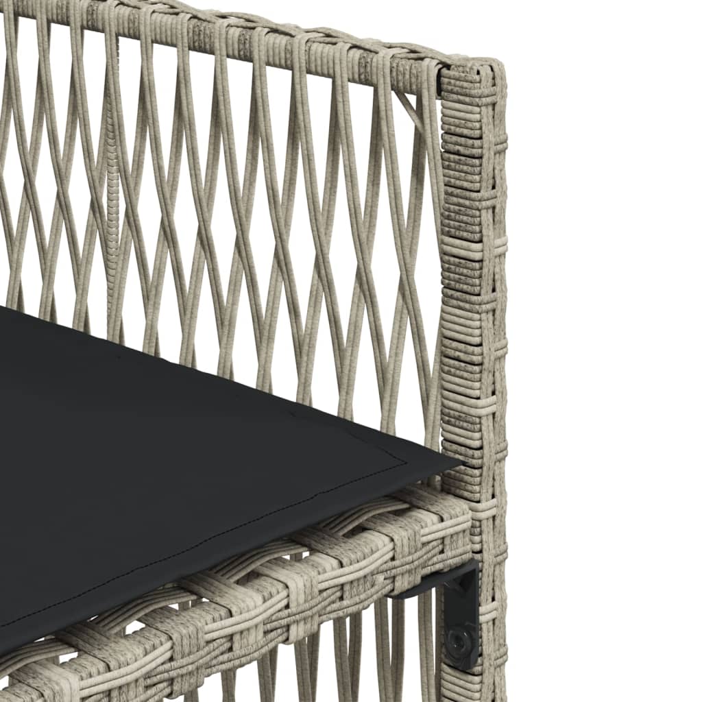 5 Piece Garden Dining Set with Cushions Light Grey Poly Rattan