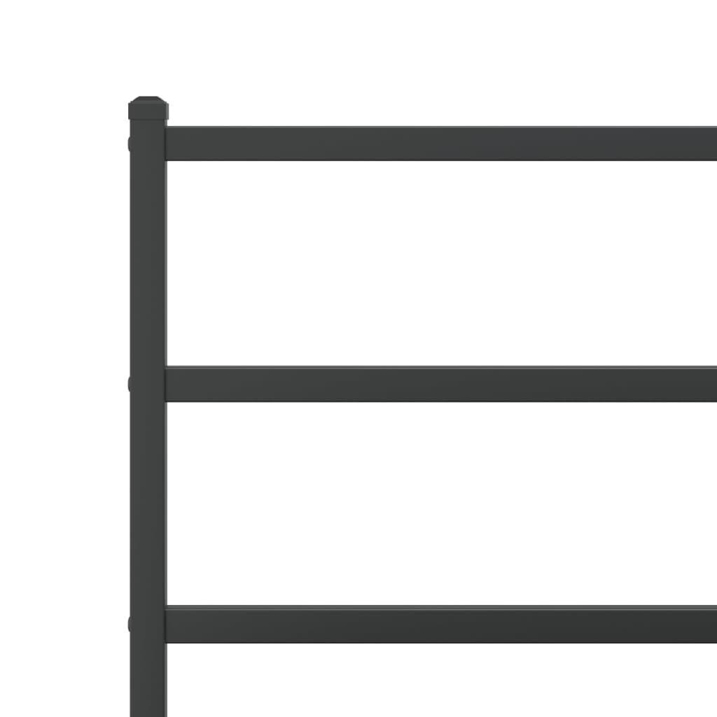 Metal Bed Frame without Mattress with Headboard Black 183x203 cm King