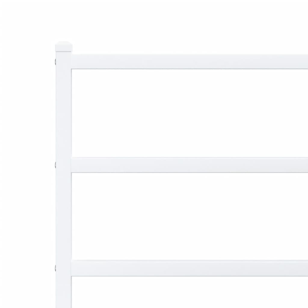 Metal Bed Frame without Mattress with Headboard White 90x190 cm