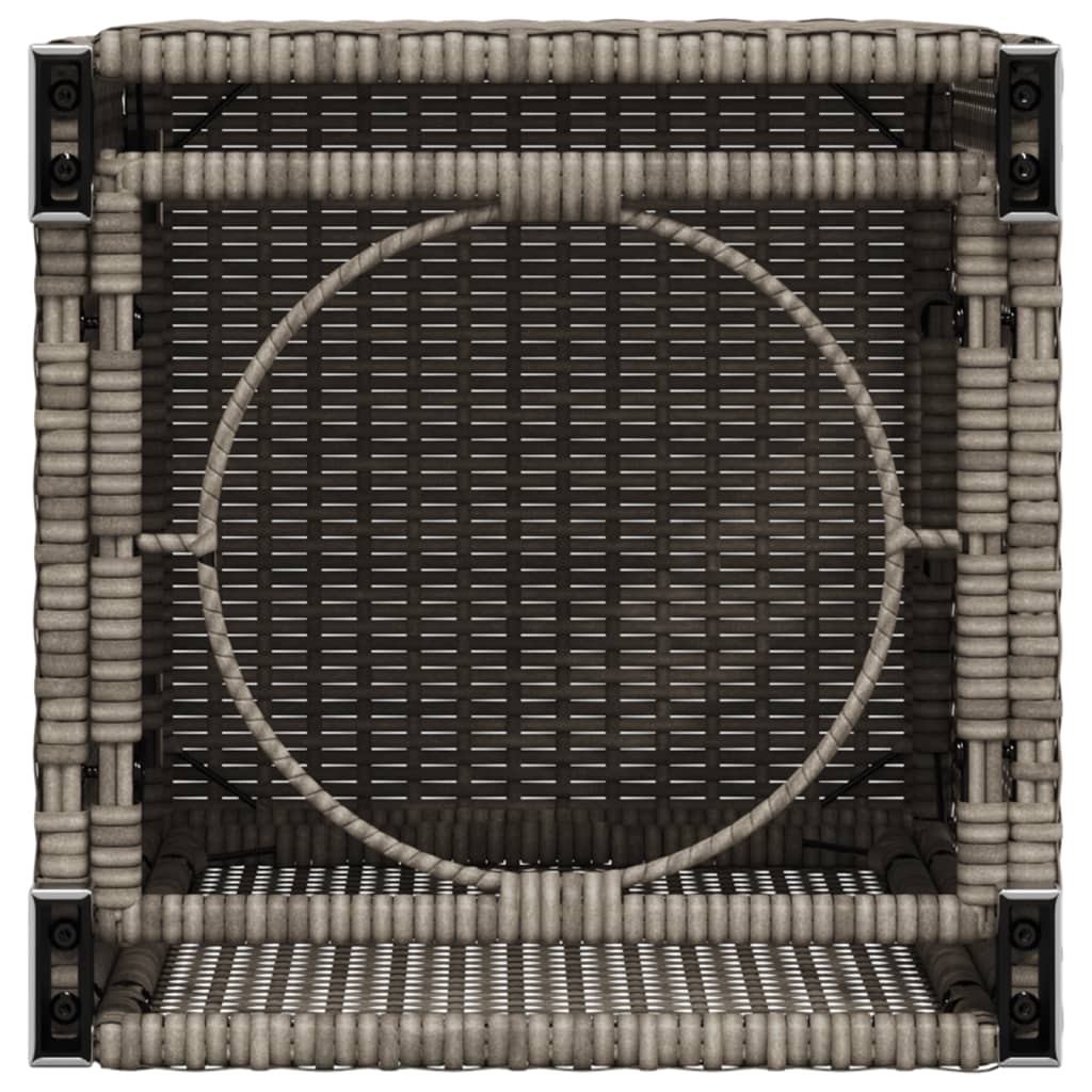 Propane Tank Cover Table Grey 40x40x60 cm Poly Rattan