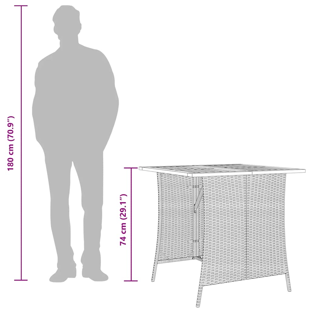 5 Piece Garden Dining Set with Cushions Grey Poly Rattan