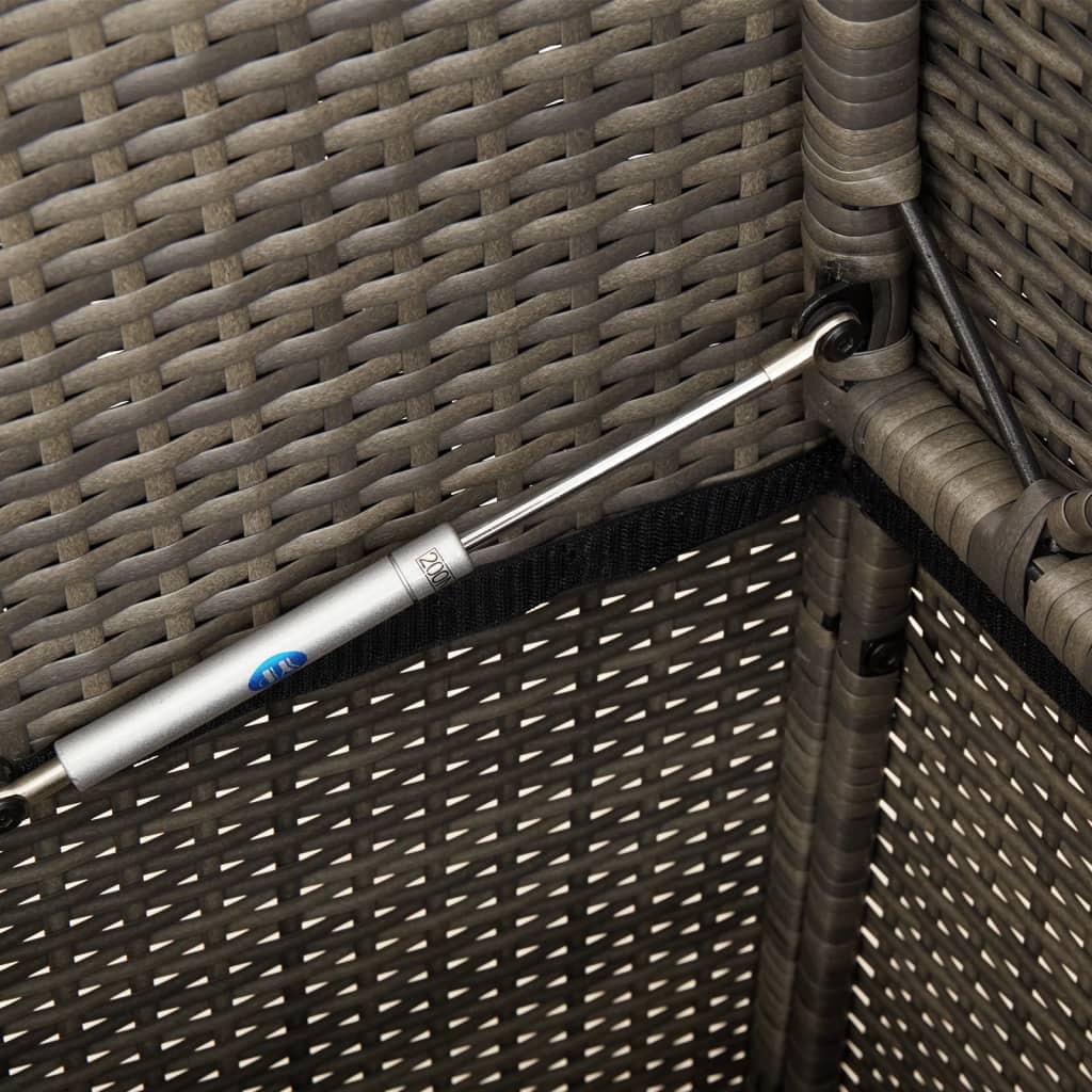 Garden Bench with Cushions Grey Poly Rattan