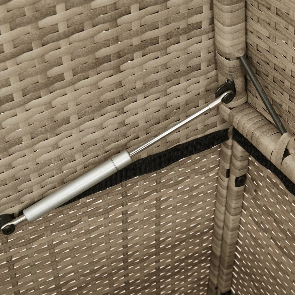 Garden Bench with Cushions Beige Poly Rattan